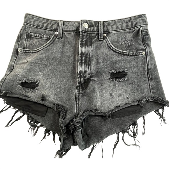 wild fable Pants - Wild Fable Highest Rise Cheeky Shorts Black Distressed Raw Hem Size 8